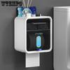 Wall Mounted Toilet Paper Holder Waterproof Tray Roll Tube for Toilet Paper Storage Box Tray Tissue Box