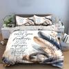 "He Will Cover You Feather Design Set" Bedding set (1 duvet cover, 2 pillowcases, duvet not included)