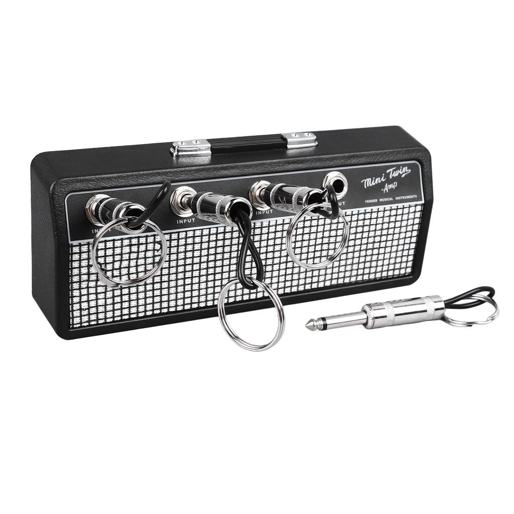 Держатель для ключей в виде гитары Многофункциональный практичный настенный держатель для ключей в виде гитарного усилителя с 4 брелоками