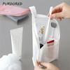Zipper Cosmetic Bag Stand Storage Bag Folding Makeup Brush Bag  Bathroom