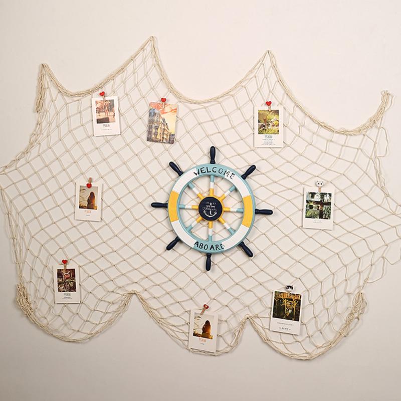 100X200Cm Beach Themed Fish Net Decorations Wall Mounted For Pirate Mermaid Beach Party Home Bedroom Decoration
