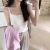 Летняя женская кружевная майка с бантом и эластичными вставками - Милый белый жилет BM