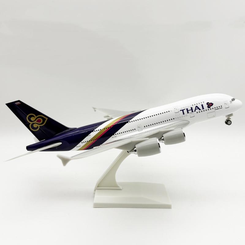 Самолет Airbus A380 Thai Airways 30 см 1:240 Масштабная Модель Самолета из Смолы с Подставкой и Колесами Миниатюрные Сувениры Самолет Домашнее Украшение