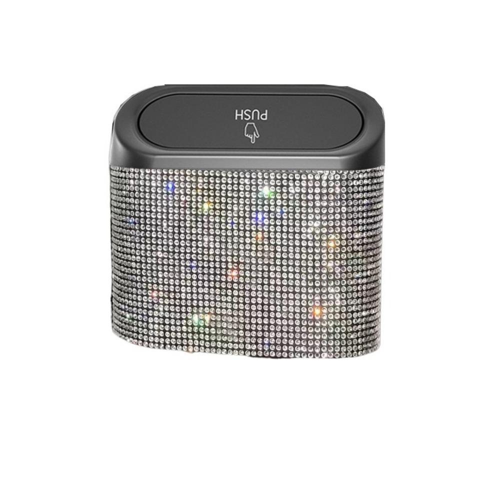 Bling Rhinestones Auto Unbrella Storage Box Removable Vehicle Hanging Dust Case  Seat Back