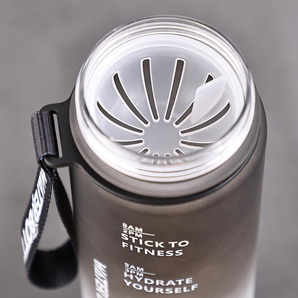 1 л мотивирующая бутылка для воды, герметичная градиентная матовая бутылка для питьевой воды с маркером времени для занятий спортом на открытом воздухе и фитнеса