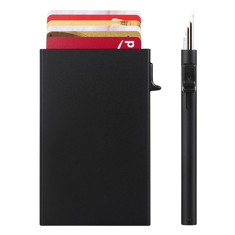 Ultra-Thin Metal Anti-Theft Card Holder for Men & Women – Pop-Up Sleeve & Anti-Demagnetization Case