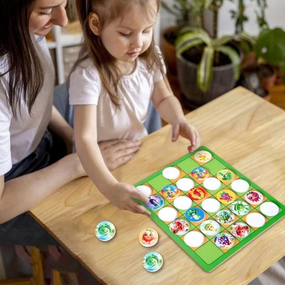 Flip Tic-Tac-Toe Table Game Tictactoe Animal Matching Board Game Parent-Child Interaction