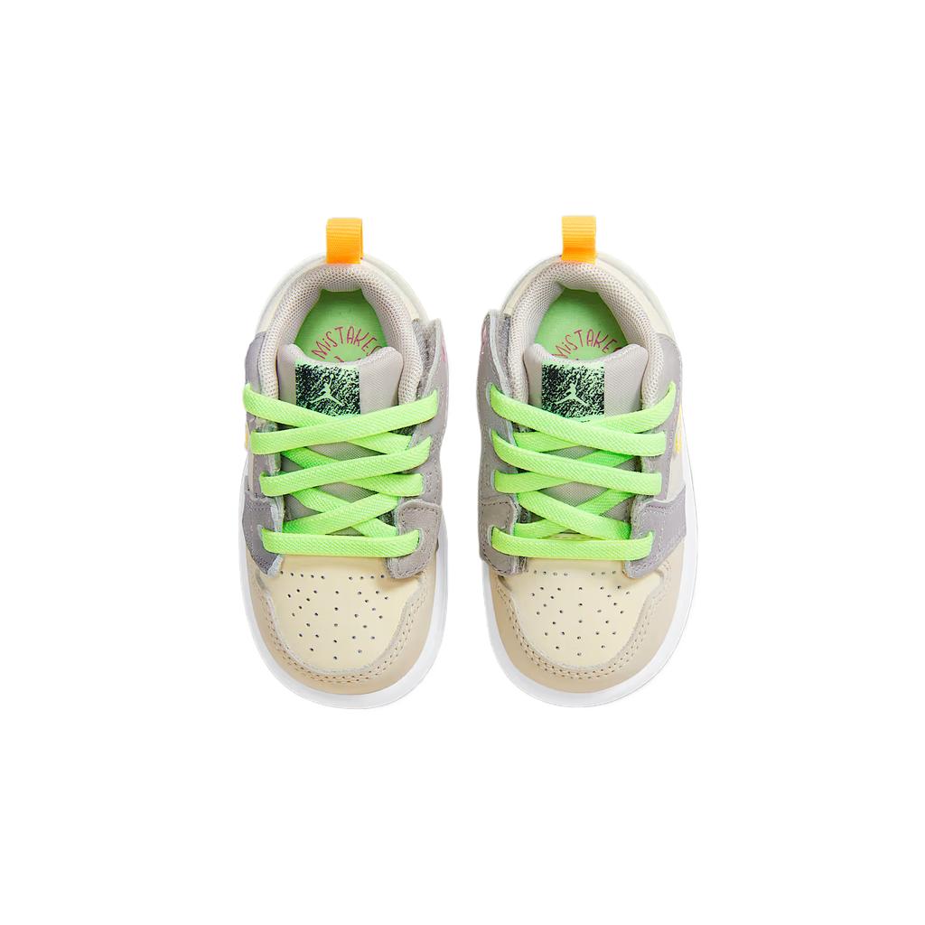 Jordan 1 Кожаные низкие кеды для малышей Желтые HQ5776-001