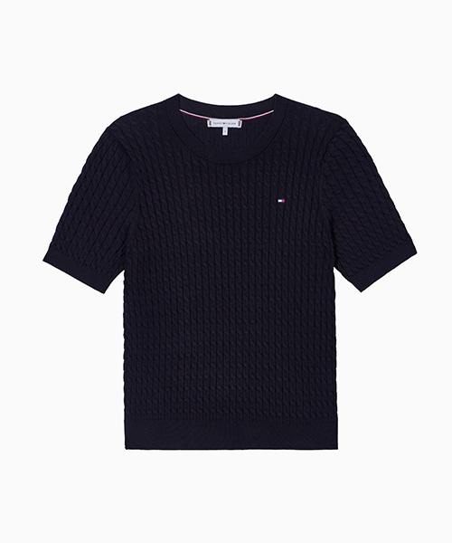 TOMMY HILFIGER Mini Cable Crew Neck Sweater (T22G1Kto060Wt2Bds)
