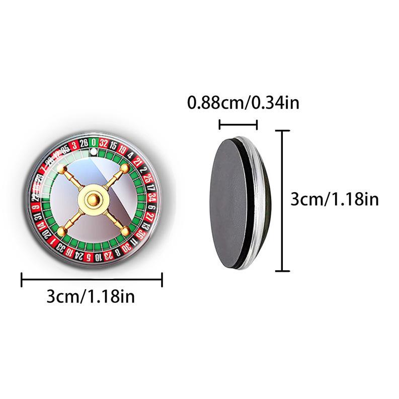 Casino Roulette Wheel Fridge Magnet, Time Gem Gambling Decor Soft Magnetic 30mm