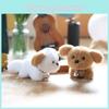 Mini Dog Plush Toy Keychain Short Plush Wagging Tail Gift For Girls Boys Pet Fans