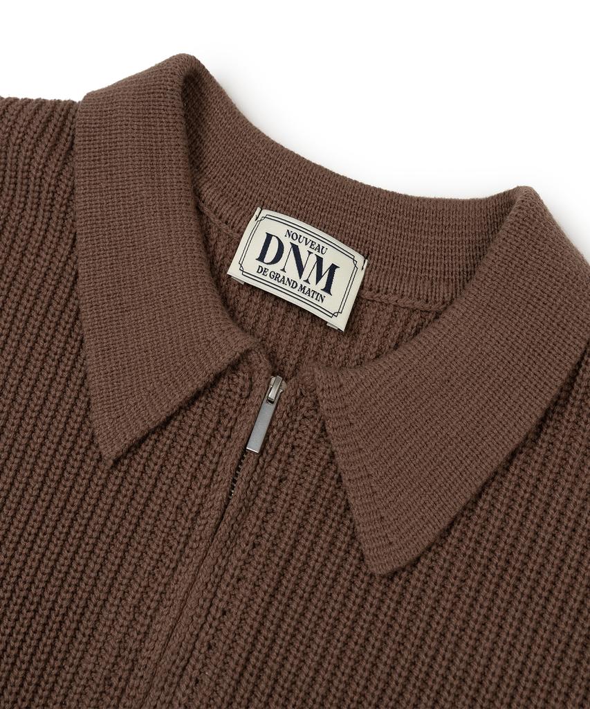 DE GRAND MATIN Zip-Up Collar Knitwear_Brown