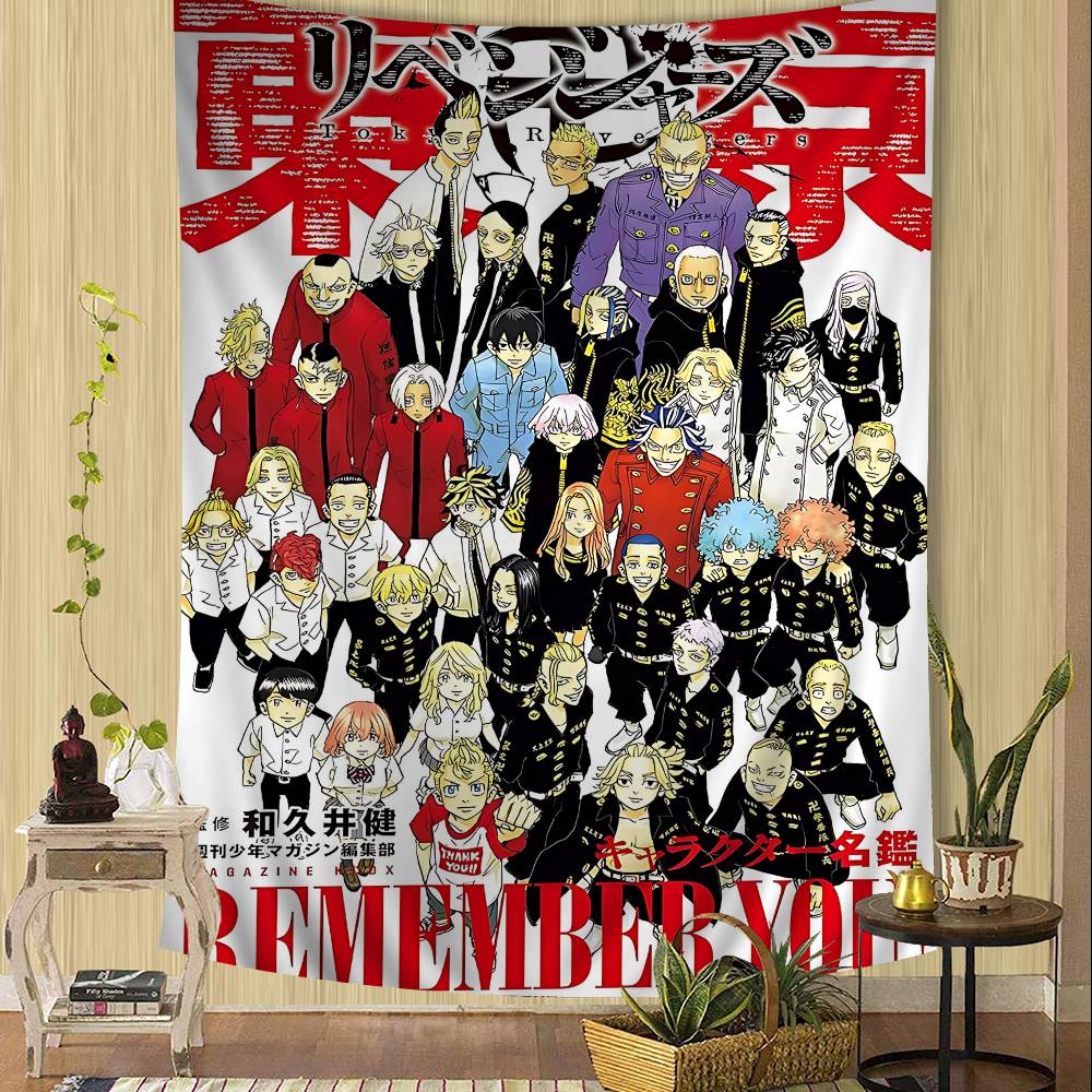 Japan Anime Tokyo Revengers Hippie Wall Hanging Tapestries Bohemian Wall Tapestries Mandala INS Home Decor
