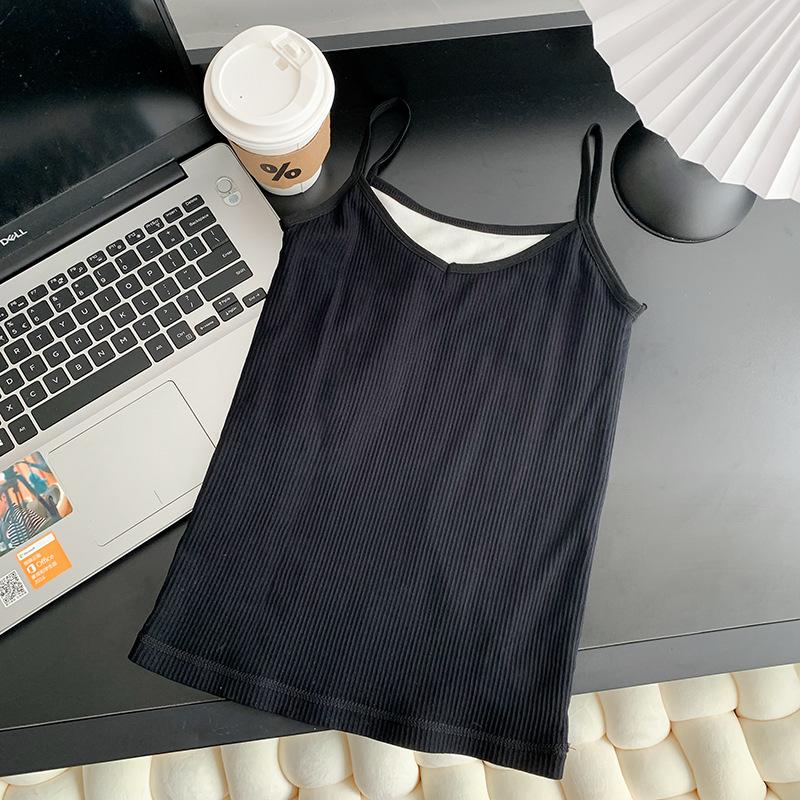 Осенне-зимний теплый хлопковый жилет, базовое пальто, плюс утолщение из бархата, студенческая корейская версия, небольшие подтяжки, чтобы носить снаружи, чтобы показать тонкий