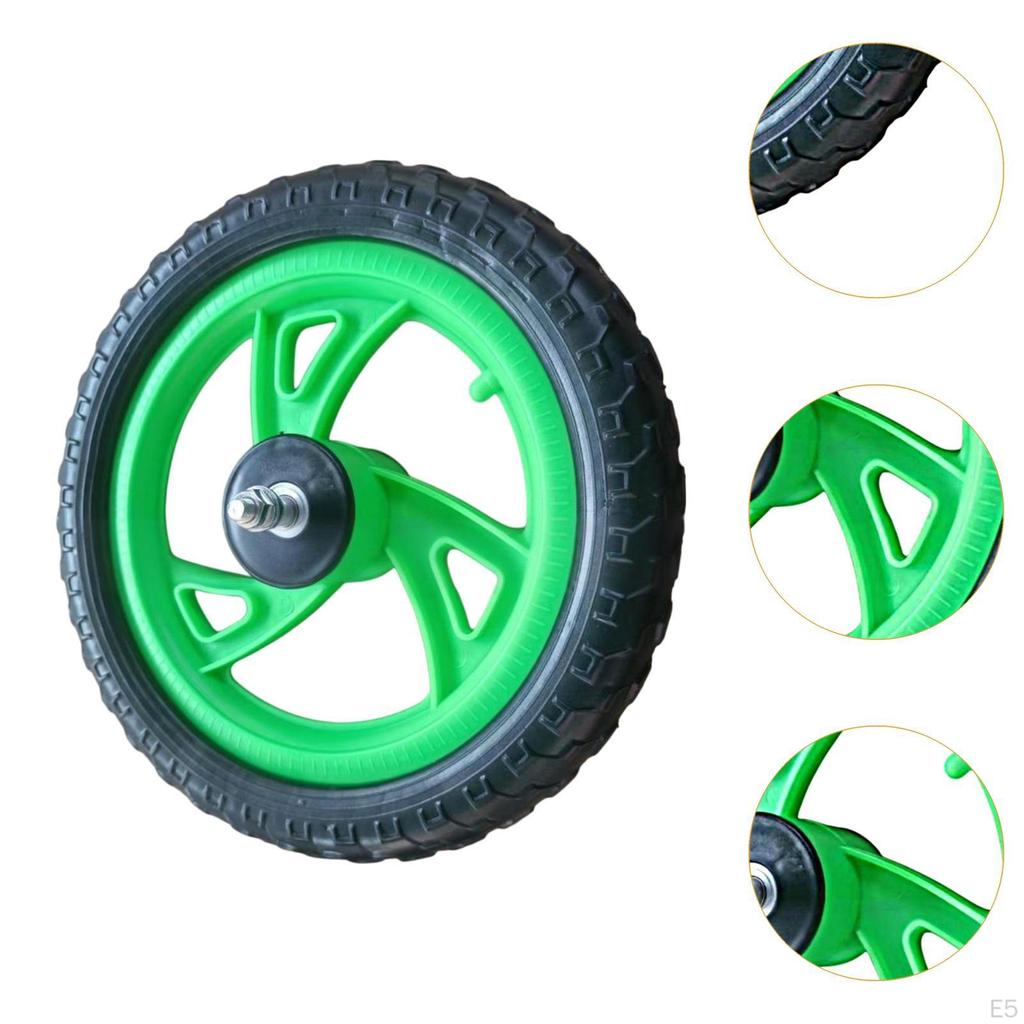 Kids Foam Pieces 2 12inch Balance Bike Wheels Nylon Hub Replace Parts Requiring No Inflation