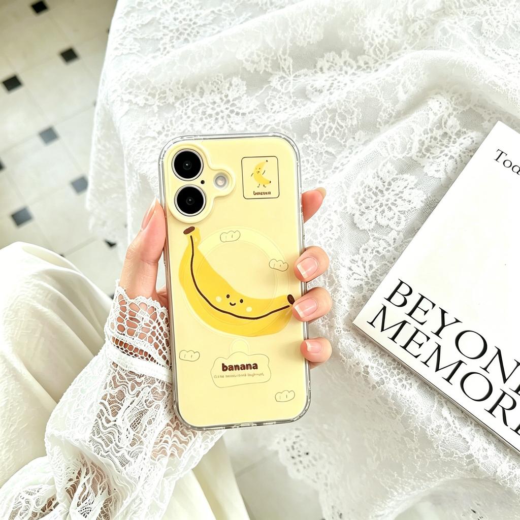 Чехол для мобильного телефона с подставкой, подходит для iphone17pm banana 16promax магнитное притяжение 15 apple 14 продвинутое чувство 13 наборов