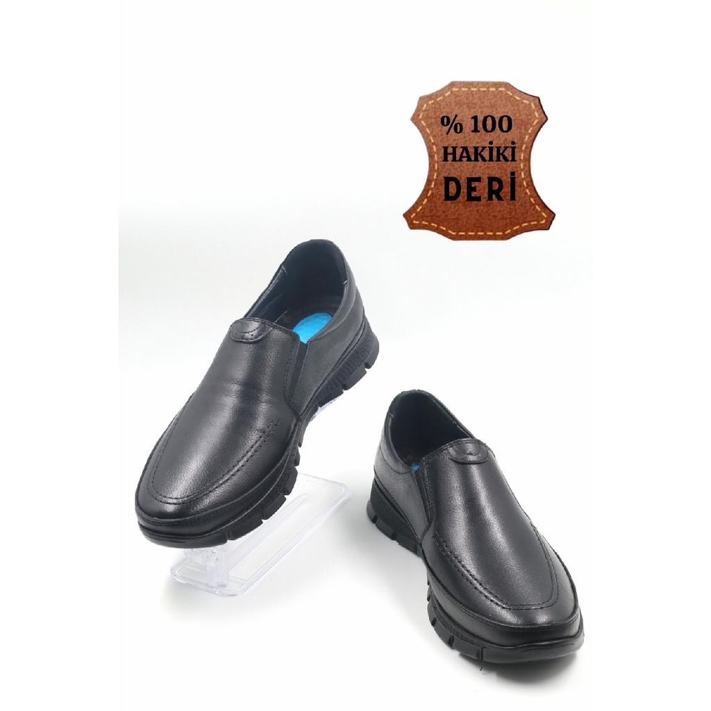 Мужские ультра удобные гелевые черные повседневные туфли для пап из натуральной кожи