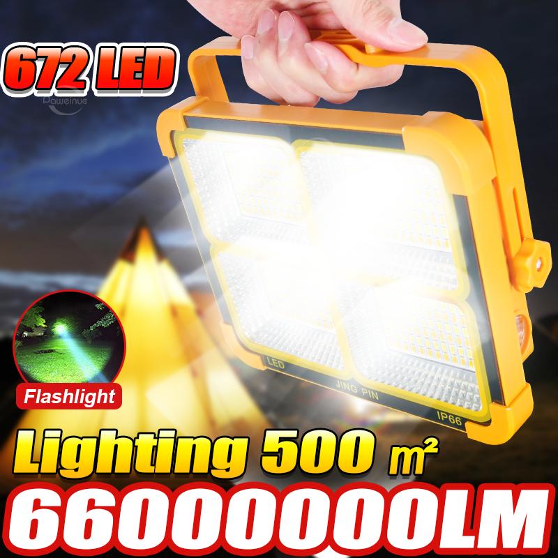 66000000LM Outdoor Solar Lamp Super Bright LED Solar Light External Solarlight Solar Hanging Lantern 20000mAh Rechargeable Light