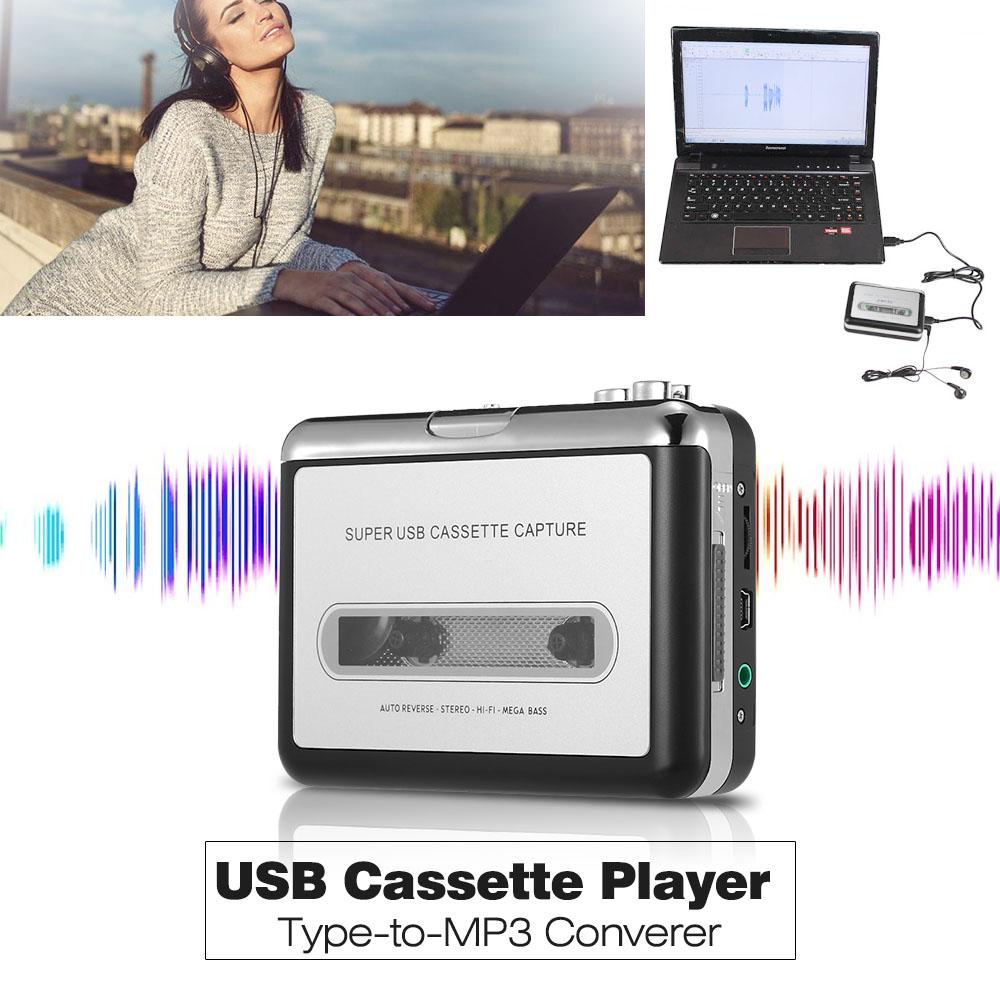 USB-кассета для захвата ленты на ПК, MP3-CD-конвертер, цифровой аудио-музыкальный плеер с наушниками