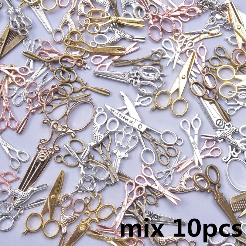 10/20/30/50 шт. DIY Инструмент Ножницы Шарм Для Изготовления Украшений Аксессуары Смешанные Клипса Подвеска Ручная Работа Компоненты Материалы Брелок