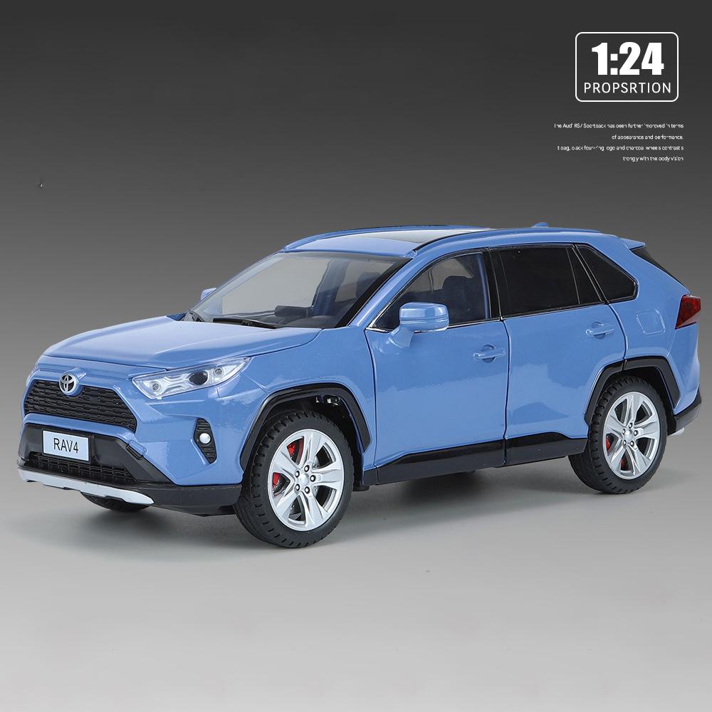 NUWE4 1:24 Toyota RAV4 SUV Alloy Cast Toy Car Model Sound and Light Children's Toy Collectibles Birthday gift