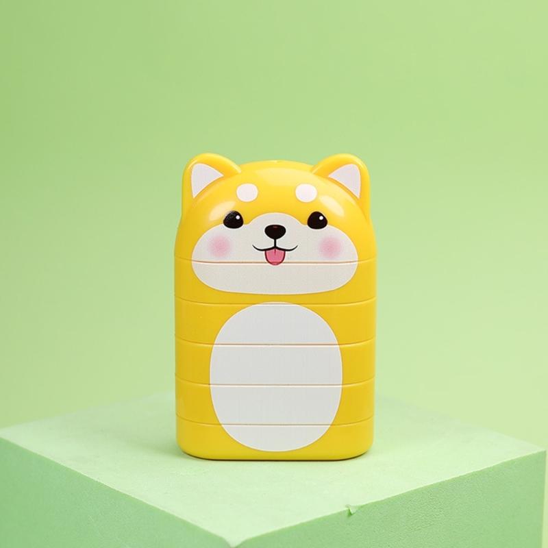 Персонализированный штамп с именем, изготовленный на заказ гравированный именной оттиск, многослойный узор, безопасный и простой в использовании штамп в форме мультяшного персонажа