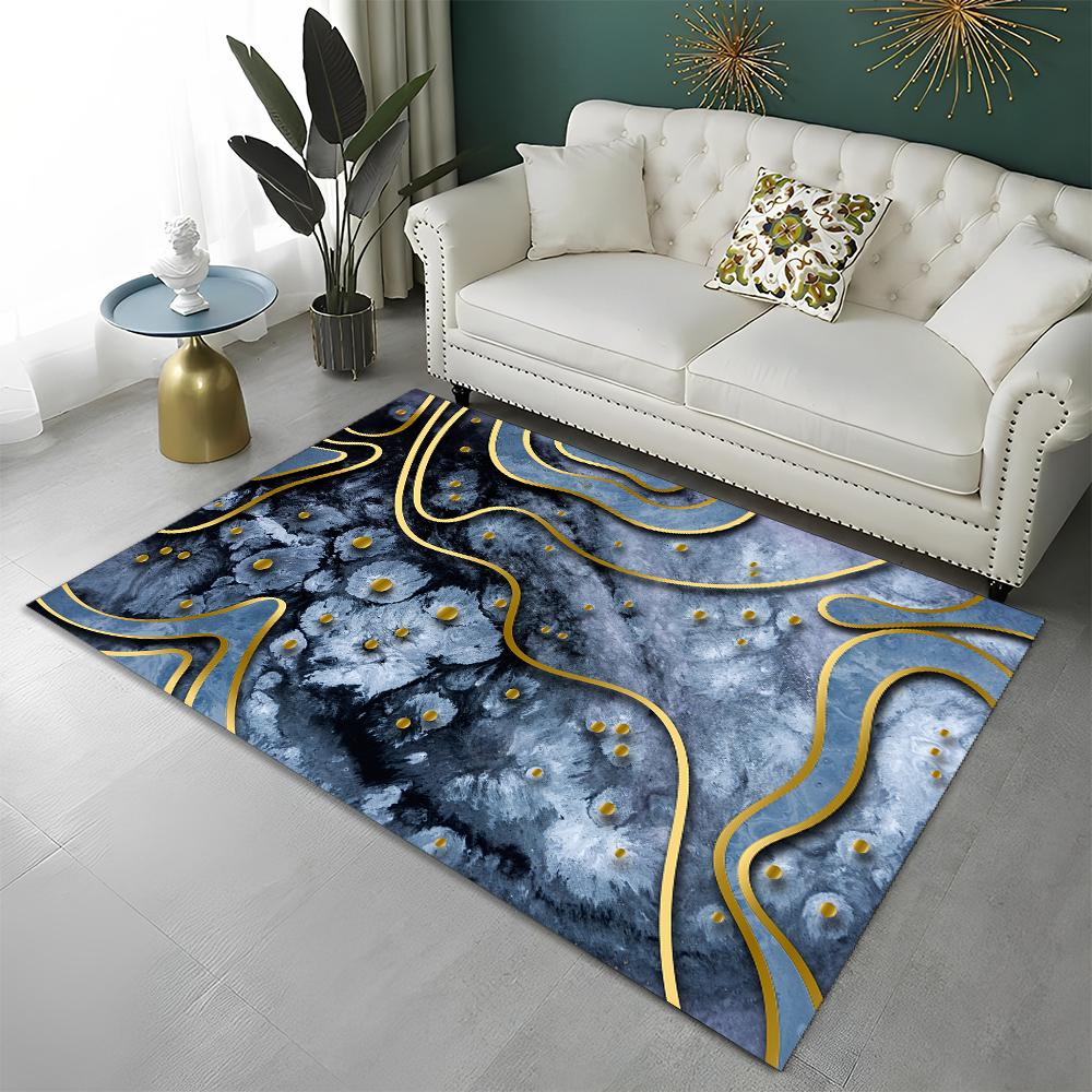 3D Цвет Великолепное Золото Скандинавский Мрамор Ковер Коврик для Дома Гостиная Спальня Диван Придверный Коврик Декор, Детский Ковер Нескользящий Напольный Коврик