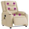 VidaXL Electric Massage Recliner Cream Fabric 3310259