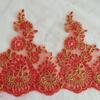 Red Embroidered Lace Retro Wedding Dress Stage Performance Accessories Lace Flower Diy Accessories Fabric Art
