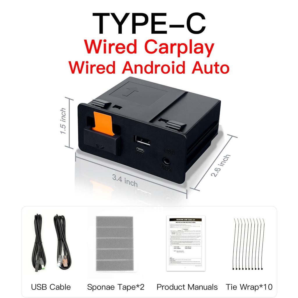 Mazda Type-C Wireless CarPlay & Android Auto USB Adapter