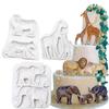 3D Jungle Animals Giraffe/Lion/Elephant Silicone Mold Fondant Chocolate Mould Cake Decorating Tools DIY Clay Bakeware Model