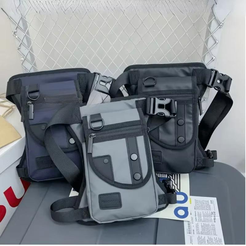Нейлон/холщовая мужская сумка-мешок на пояс, сумка на бедро, повседневная сумка на плечо для езды на мотоцикле, сумка на бедро