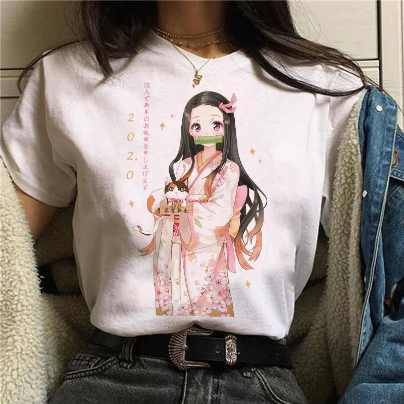 Футболка Demon Slayer Unisex Kimetsu No Yaiba Nezuko Футболка feUnisex Tanjirou Kamado Graphic Tee Shirt Японская аниме-футболка Unisexga