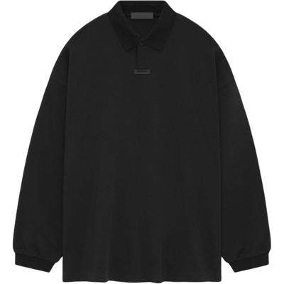 Мужские топы Essentials Pique с длинными рукавами, черные, 125BT244320F