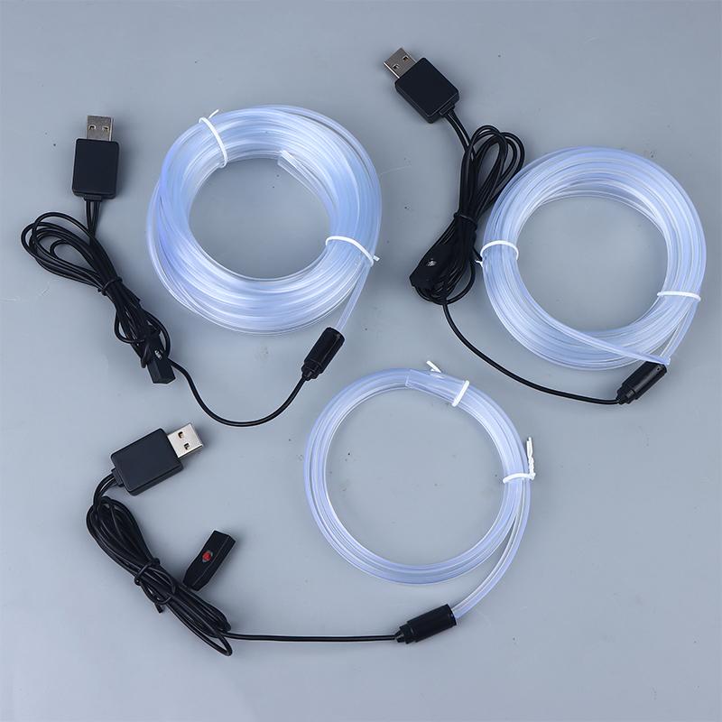 1 шт. RGB USB Светодиодная лента из оптоволокна для подсветки салона автомобиля, неоновая лампа для создания атмосферы, невидимая, с поддержкой управления цветом
