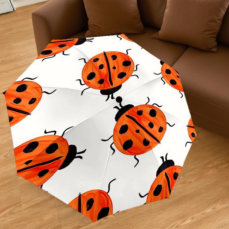 1PC ladybug Umbrella-8-Rib Reinforced, Automatic Open, Lightweight & Durable, Cute Fashion Accessory for Outdoor, Beach, or Casual Use, Beach Umbrella