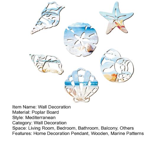 Морское украшение стены Деревянная доска Подвесное Прибрежная ракушка Уникальное средиземноморское настенное искусство Морской пляжный декор для дома Спальни Гостиной