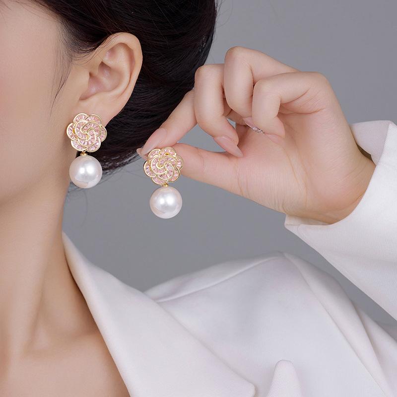 Простые атмосферные серьги-пусеты с жемчугом, круглые, персонализированные, большие, как у знаменитостей, атмосферные, с крупным жемчугом, интернет-знаменитость