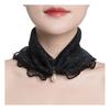Faux Silk Scarf Lightweight Mesh Soft Shiny Touch Edge-covered Design Scarf with Faux Pearl Decor Neck Decoration