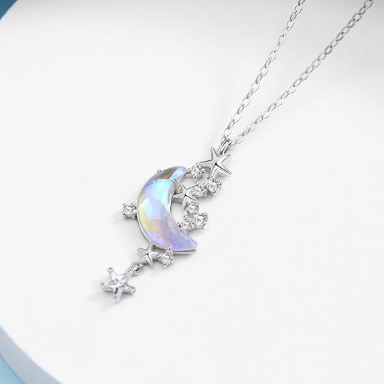 Женское ожерелье с луной и звездами, стразы, ювелирные изделия, простой нежный кулон, ожерелье, ювелирные изделия, подарки