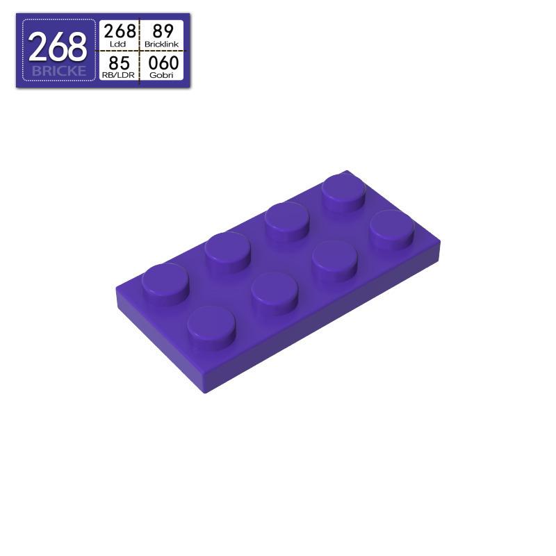 BRICKE 2x4 Compatible Building Plates for LEGO 3020 MOC Parts - Small Thin Bricks