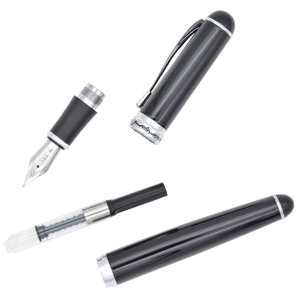 Перьевая ручка Jinhao 750 Black Bright Advanced Executive с серебряным Gullor