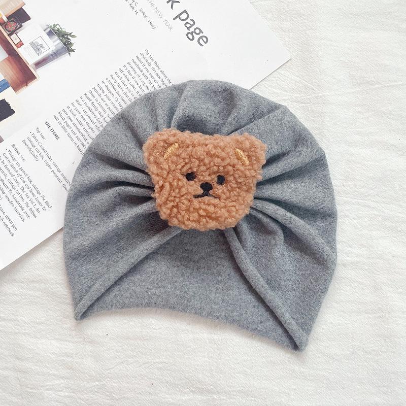 Детский тюрбан с милым мультяшным 3D медвежонком, шапочка для новорожденных мальчиков и девочек, милые весенне-летние хлопковые банданы для малышей, детские вещи