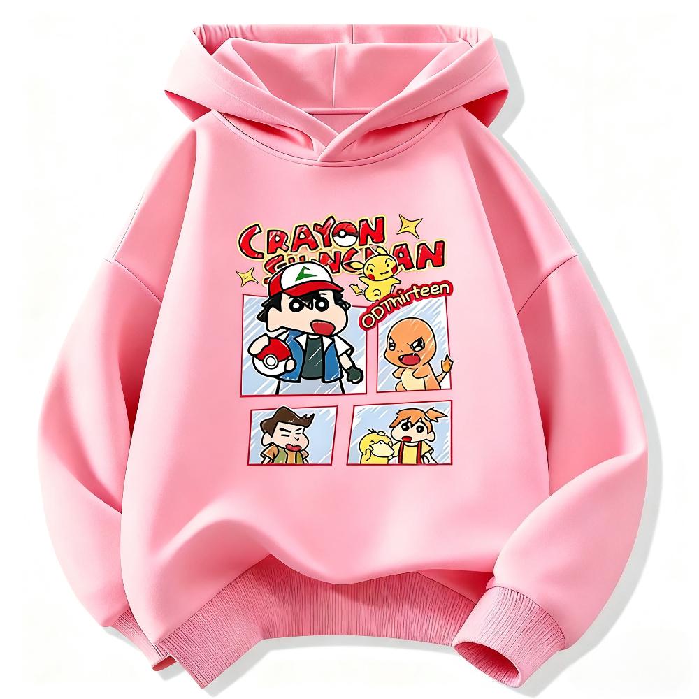 Детские худи Crayon Shin-chan, Одежда для мальчиков и девочек, Теплые и универсальные детские худи на осень и зиму