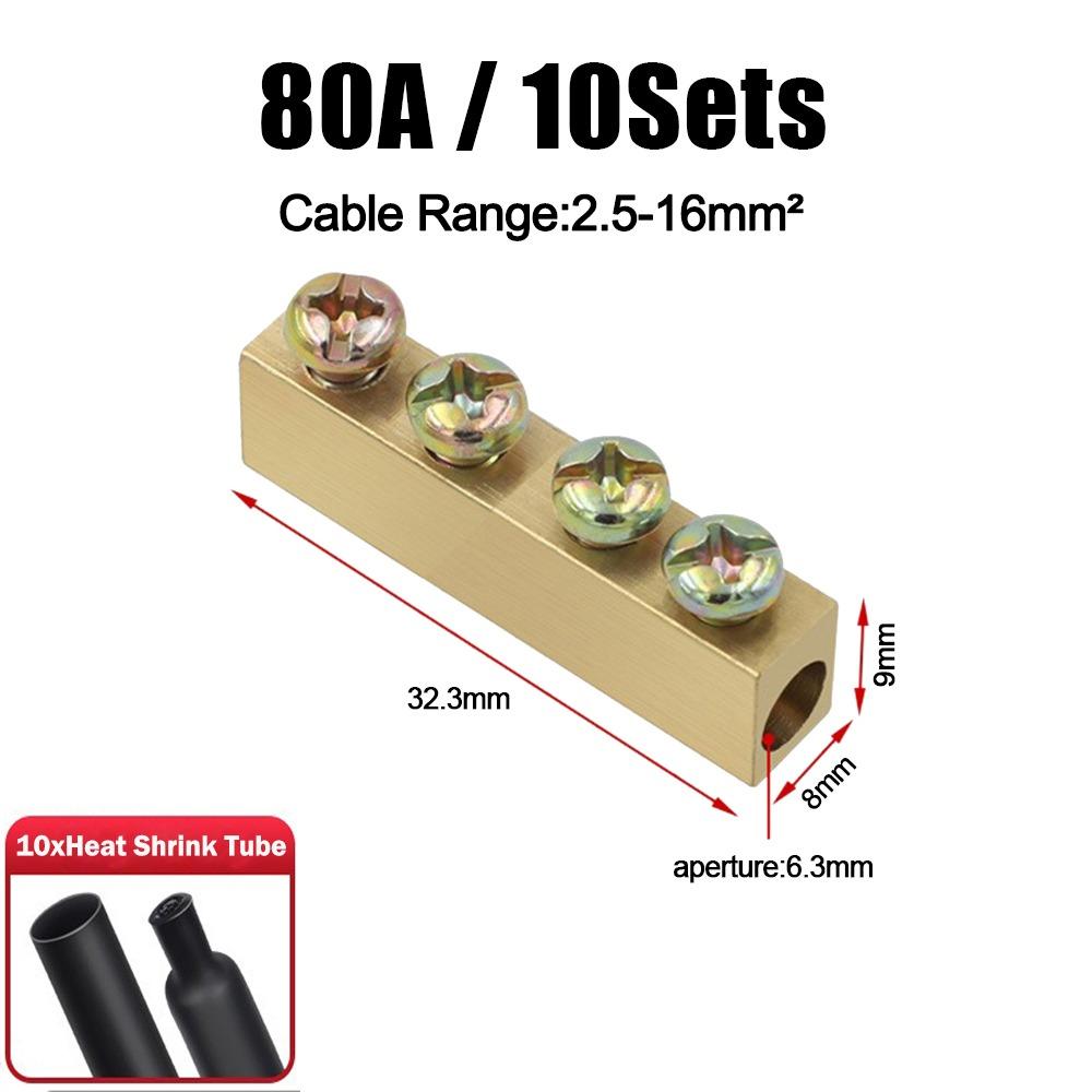 With Heat Shrink Tubing Brass Terminal Block Pressure Free High Current Quick Terminal Block Waterproof Wiring Connector