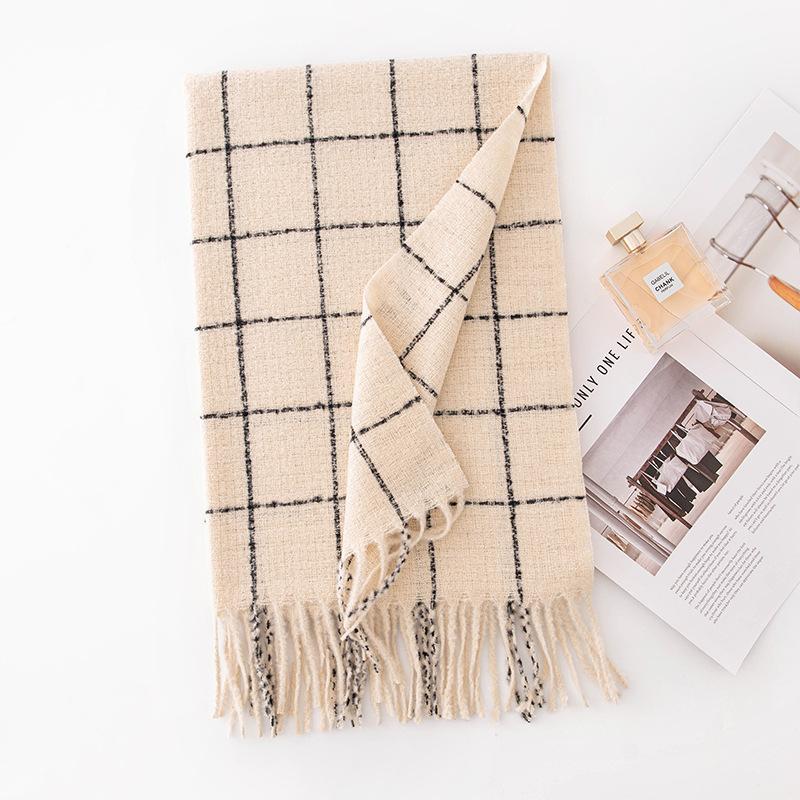New Plaid Printing Scarf Women's Autumn and Winter Versatile Imitation Cashmere Scarf Couple Warm Shawl Men
