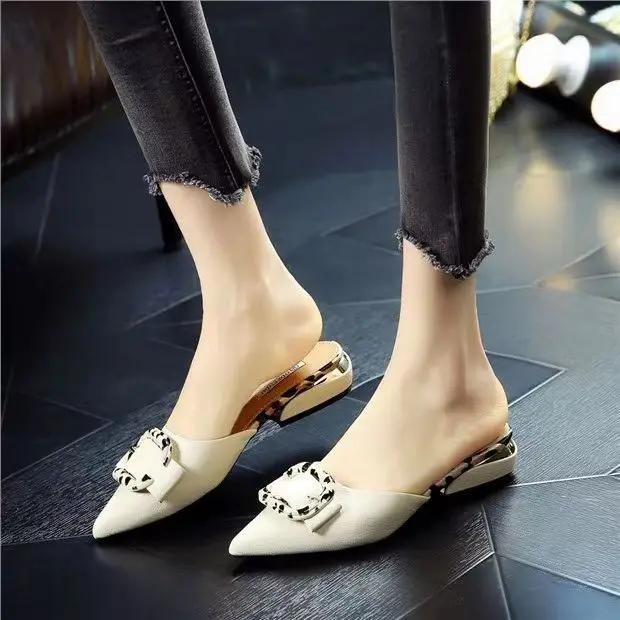 Модные женские тапочки и женские сандалии на низком каблуке, обувь на плоской подошве, мюли и шлепанцы нового стиля, оригинальная летняя распродажа, удобные, элегантные, оптом