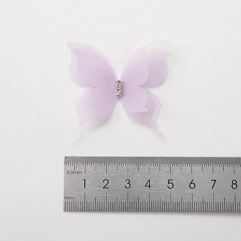 Набор из 10 градиентных 3D-бабочек из органзы со стразами для поделок DIY