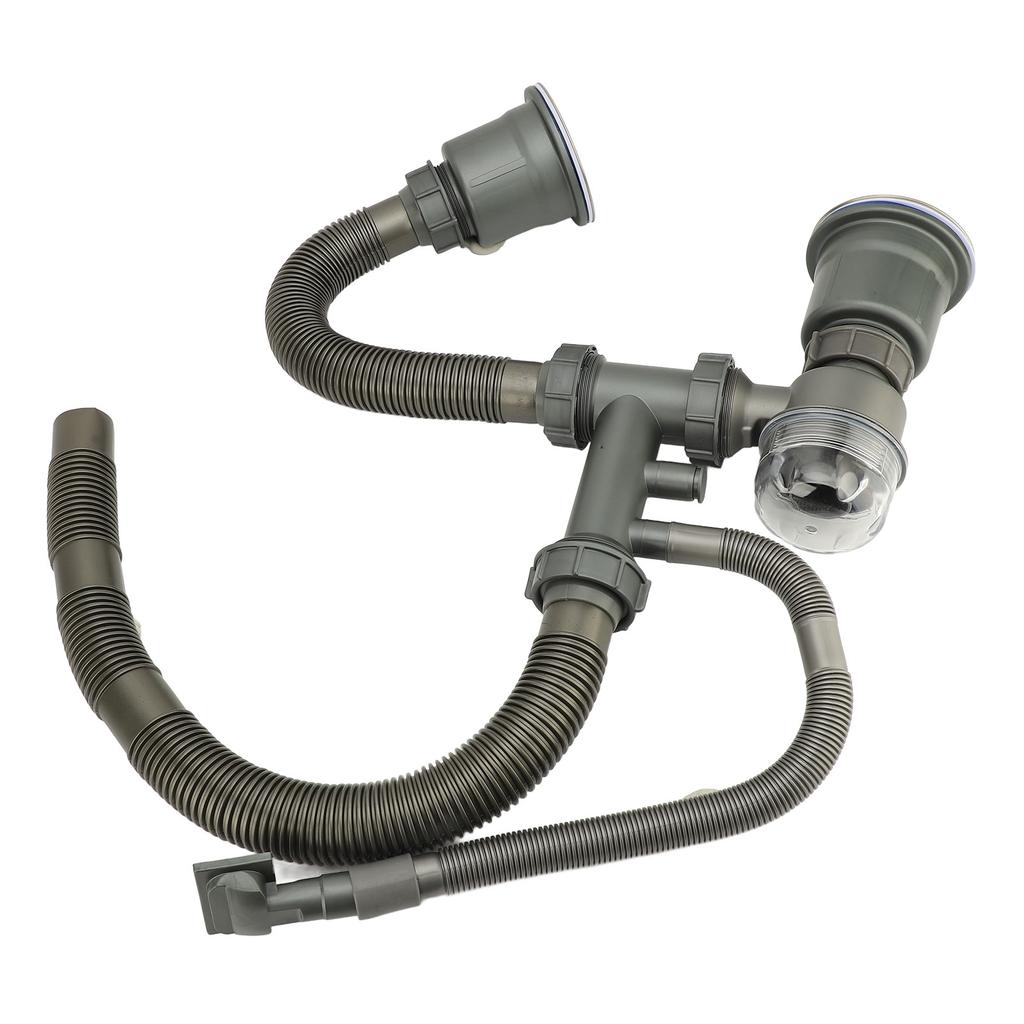 Комплект слива для кухонной мойки, Непроницаемый для запахов, Утолщенный, Высокотемпературный, Сливная труба для мойки с двумя чашами