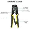 Ratcheting Crimping Tool 3 In 1 Multifunction Wire Crimpers Stripper Cutter, 8P 6P Network Line